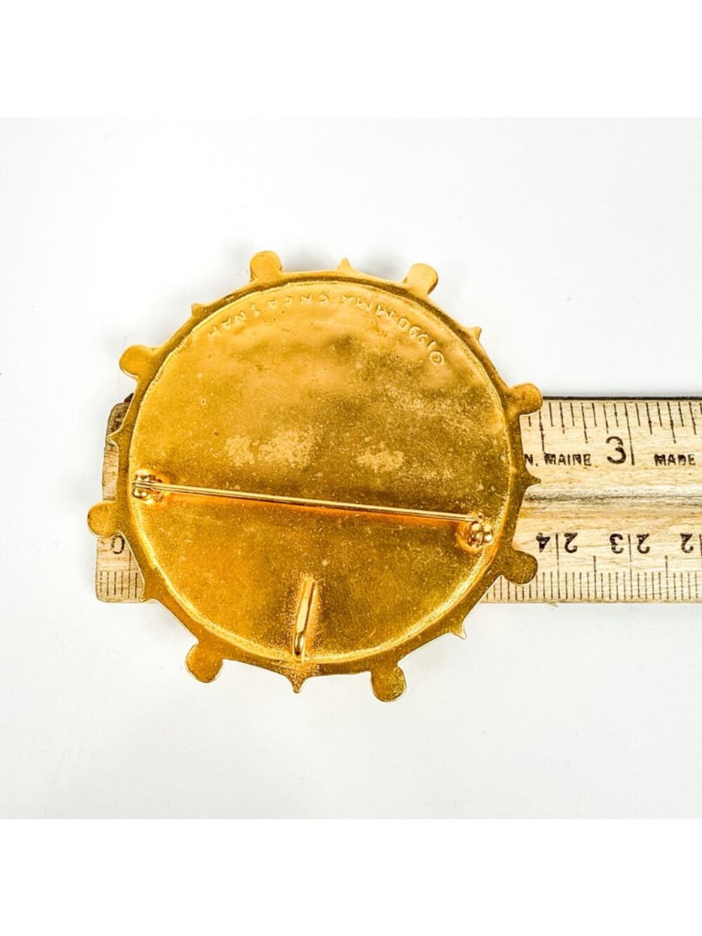 Vintage Metropolitan MMA 1990 Inca Inah Mayan Gold Tone Calendar Brooch Pendant - Picture 2 of 5